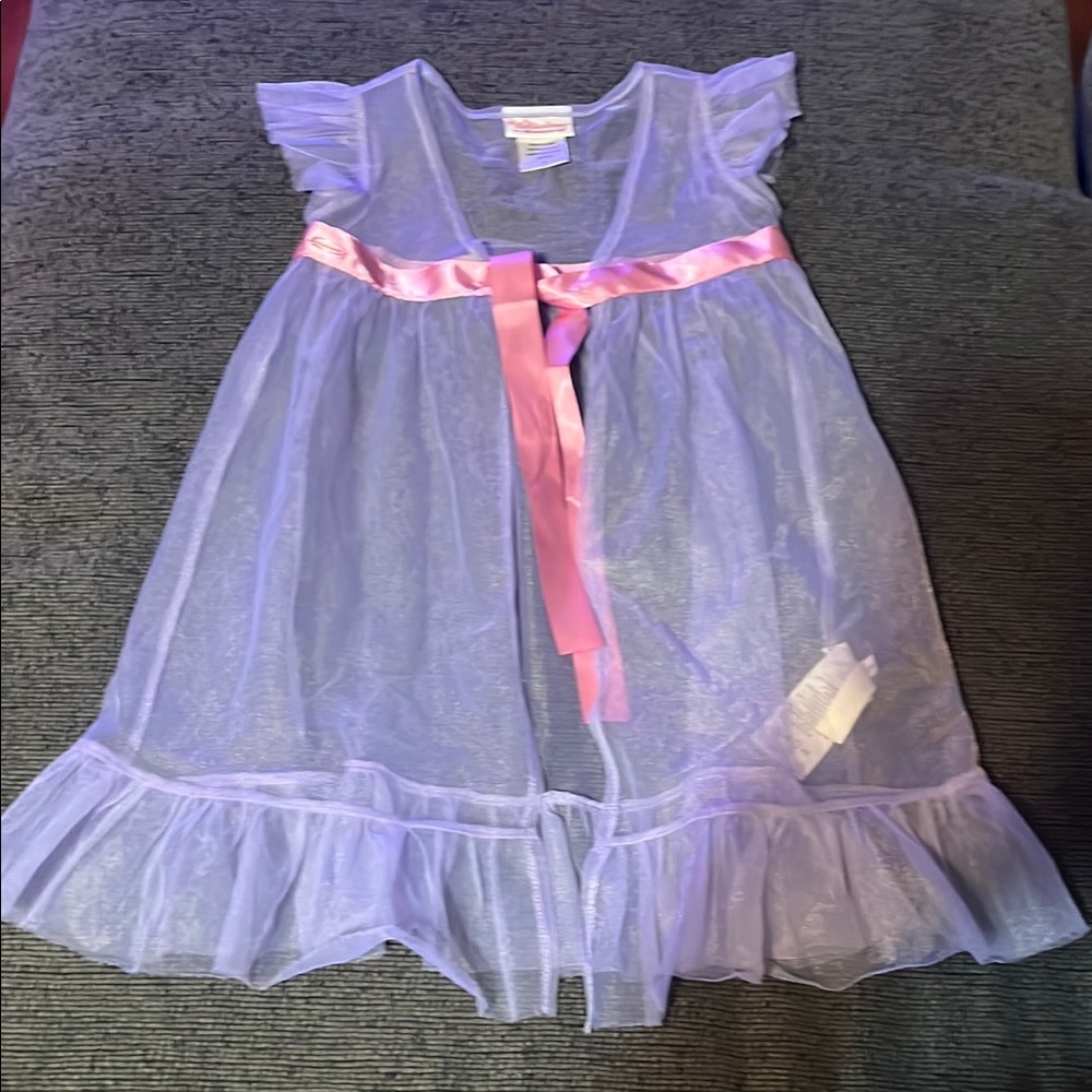 Purple Sheer robe with Pink Ribbon